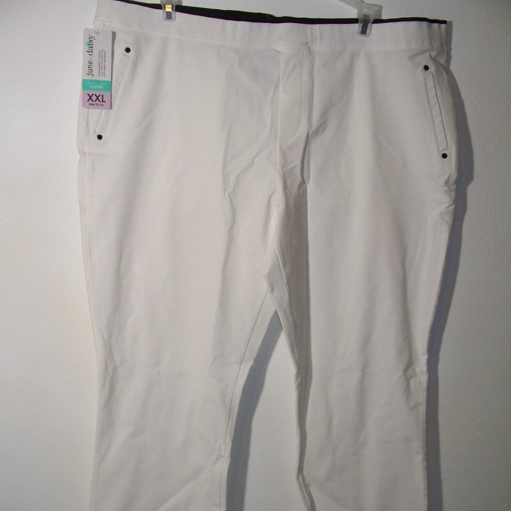 JUNE & DAISY Stretch Elastic Waist Twill Capri BB2